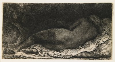 横たわる女性 作： Rembrandt van Rijn