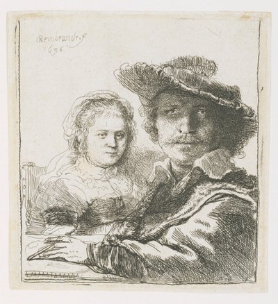 レンブラントとその妻サスキア、1636年 作： Rembrandt van Rijn