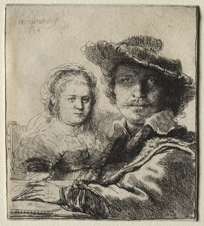 レンブラントと彼の妻サスキア、1636年。 作： Rembrandt van Rijn