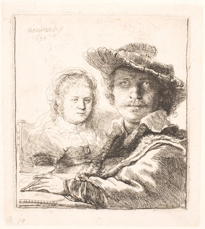 レンブラントと妻サスキアの胸像 作： Rembrandt van Rijn