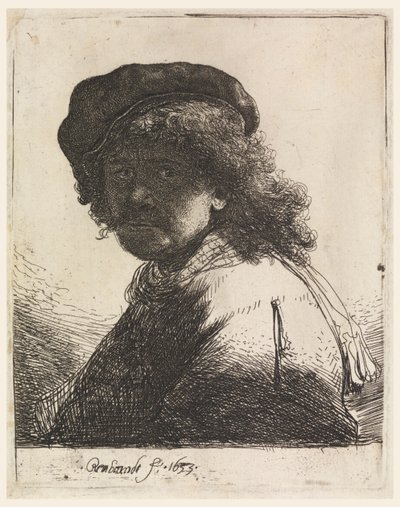 キャップとスカーフのレンブラント 作： Rembrandt van Rijn