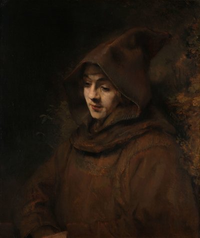 修道士の習慣でレンブラントの息子ティトゥス 僧侶の習慣のタイタス 作： Rembrandt van Rijn
