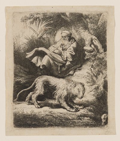 聖ヒエロニムスの読書 作： Rembrandt van Rijn