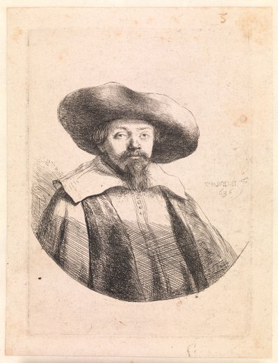 サミュエル・マナセ・ベン・イスラエル、ユダヤ人作家 作： Rembrandt van Rijn