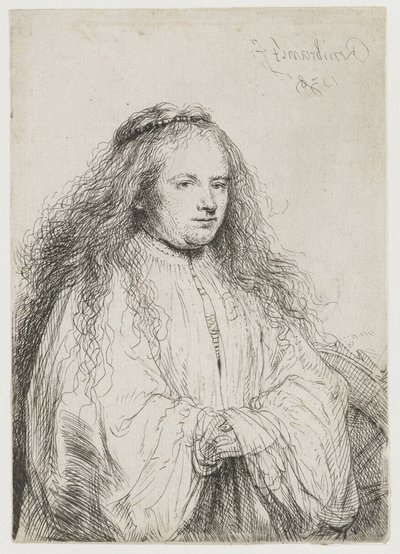 アレクサンドリアの聖キャサリンとしてのサスキア 聖カタリナ (「小さなユダヤ人の花嫁」) 作： Rembrandt van Rijn