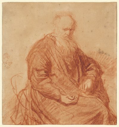 座る老人 作： Rembrandt van Rijn