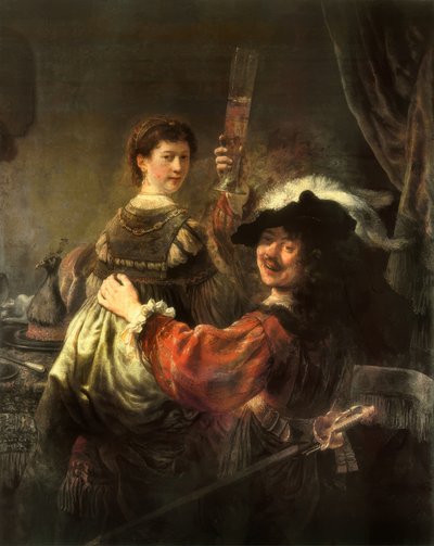 放蕩息子としての妻サスキアとの自画像 作： Rembrandt van Rijn