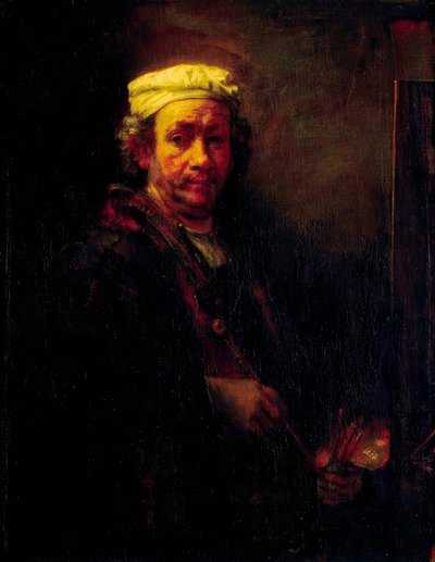 イーゼルの前の自画像 作： Rembrandt van Rijn