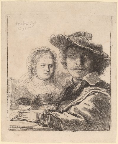 サスキアとの自画像 作： Rembrandt van Rijn