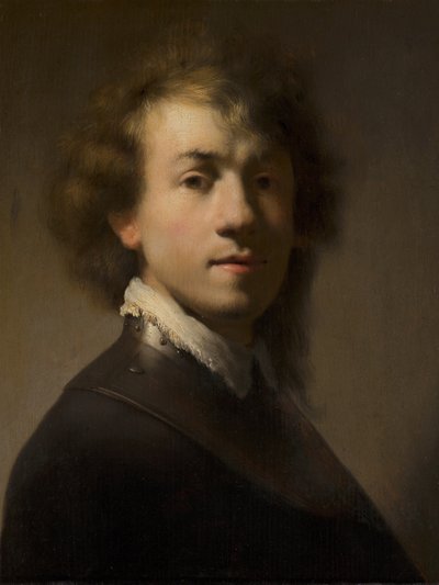 自画像、1629 作： Rembrandt van Rijn