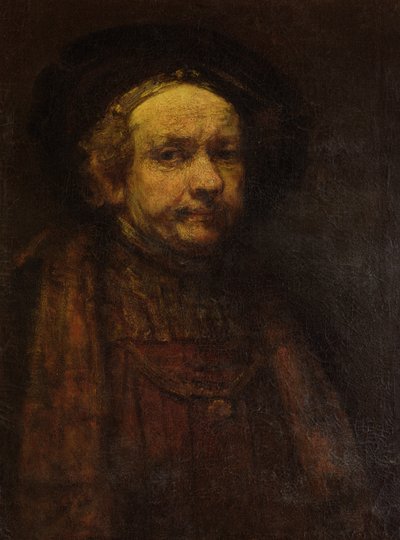セルフポートレート、高齢者 作： Rembrandt van Rijn