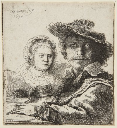 サスキアとの自画像 作： Rembrandt van Rijn