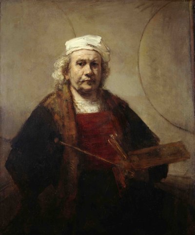 2つの円のある自画像、1665〜1669年頃 作： Rembrandt van Rijn