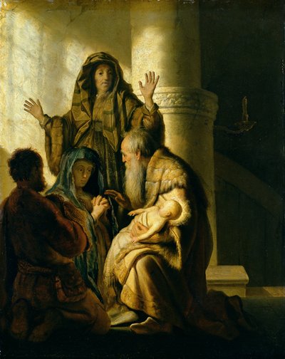 寺院のシメオンとハンナ、1627年頃 作： Rembrandt van Rijn