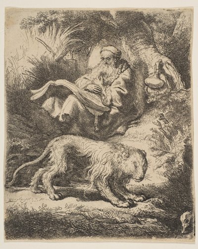 セントジェロームレディング、1634年。 作： Rembrandt van Rijn