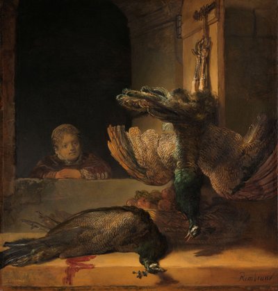 孔雀のある静物、1639年頃 作： Rembrandt van Rijn