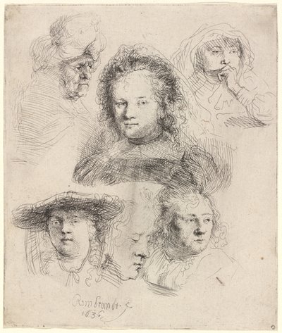 サスキア首長他研究 作： Rembrandt van Rijn