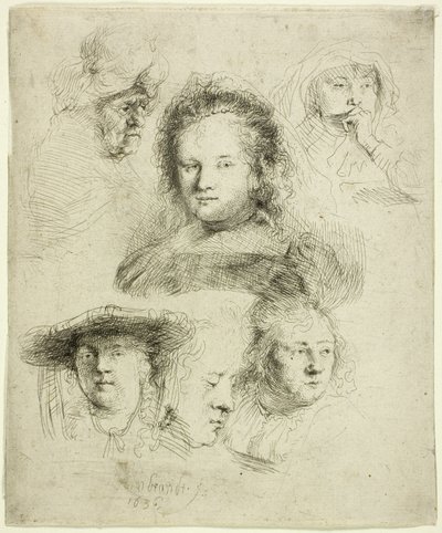 サスキア首長他研究 作： Rembrandt van Rijn