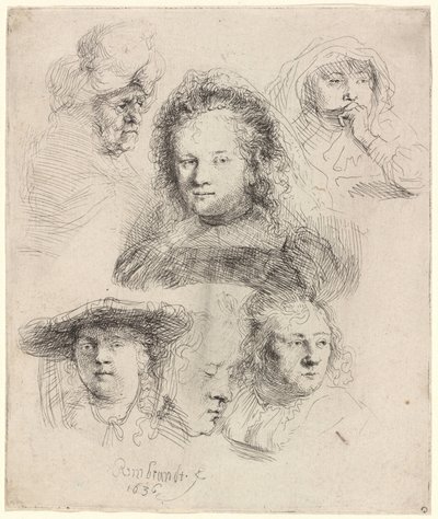 『サスキアの頭部』およびその他の作品に関する研究 作： Rembrandt van Rijn