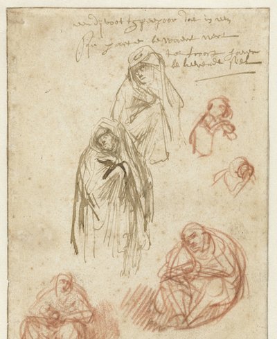 喪に服するマグダレンと聖母の研究 作： Rembrandt van Rijn