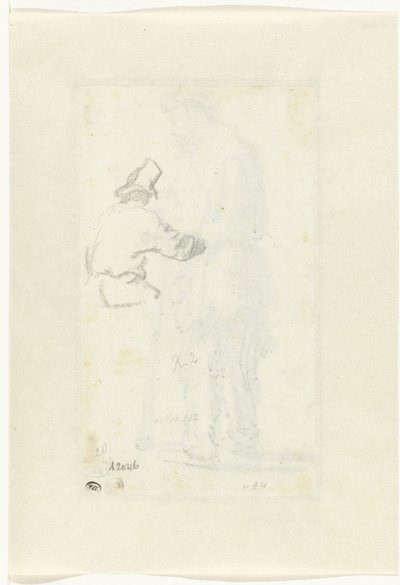後ろ姿の男に関する研究 作： Rembrandt van Rijn