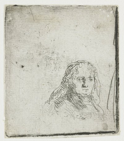 『女性の頭部』の研究 作： Rembrandt van Rijn