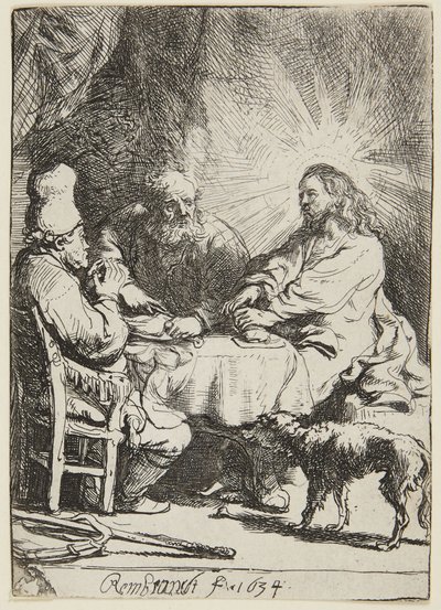 エマオでの夕食（小皿） 作： Rembrandt van Rijn