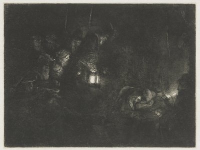 羊飼いの礼拝 羊飼いの崇拝：夜の作品 作： Rembrandt van Rijn