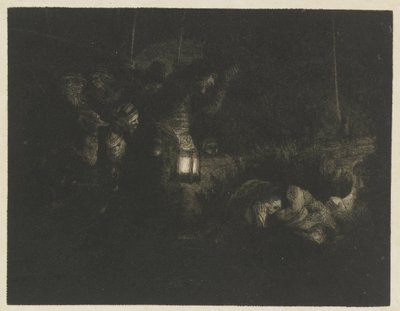 羊飼いの礼拝 羊飼いの崇拝：夜の作品 作： Rembrandt van Rijn