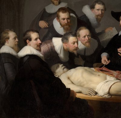ニコラエスタルプ博士の解剖学レッスン、1632年（7543の詳細） 作： Rembrandt van Rijn