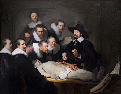 ニコラエスタルプ博士の解剖学のレッスン、1632年 作： Rembrandt van Rijn