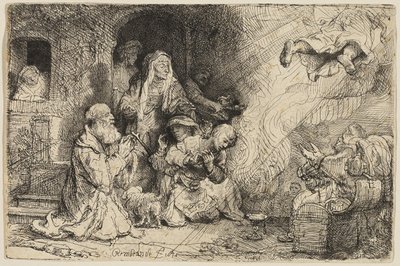 トビアスの家族を離れる天使 作： Rembrandt van Rijn