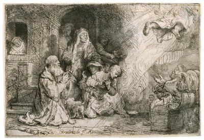 トビアスの家族を離れた天使、1641 作： Rembrandt van Rijn