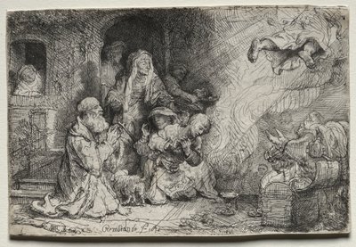 トビト家を出た天使 作： Rembrandt van Rijn