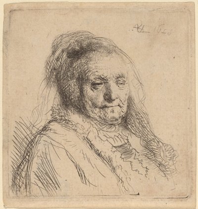 アーティストの母、頭とバスト 作： Rembrandt van Rijn