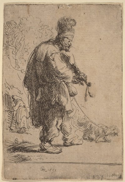 盲目のフィドル奏者 作： Rembrandt van Rijn
