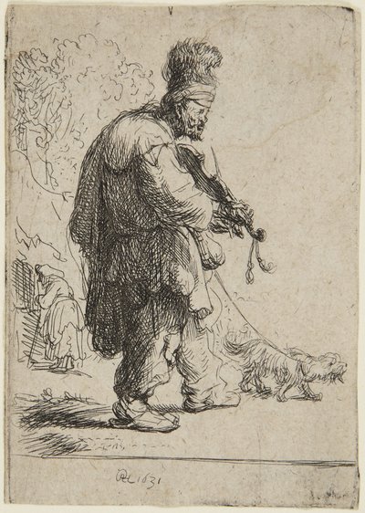 盲目のフィドル奏者 作： Rembrandt van Rijn