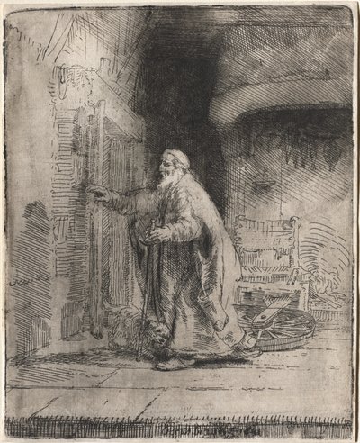 『トビトの失明』：大判版 作： Rembrandt van Rijn