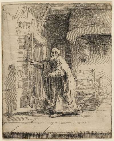 トビトの盲目：より大きなプレート 作： Rembrandt van Rijn