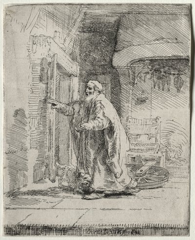 トビトの盲目：より大きなプレート 作： Rembrandt van Rijn