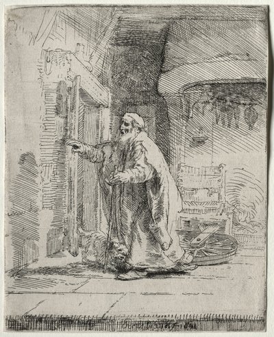 Tobitの盲目：より大きなプレート、1651年。 作： Rembrandt van Rijn