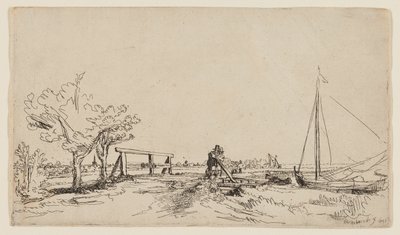 アムステル川のクライン コストヴェローレンの橋 作： Rembrandt van Rijn