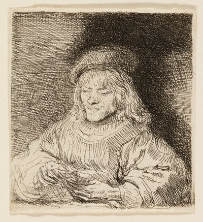 カードプレーヤー 作： Rembrandt van Rijn