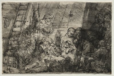 馬小屋の割礼、1654年。 作： Rembrandt van Rijn