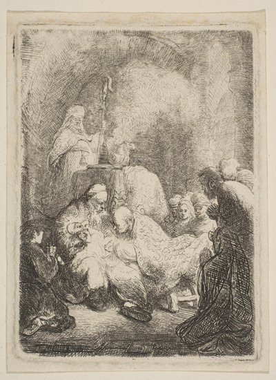 割礼：小皿、ca。 1630年。 作： Rembrandt van Rijn