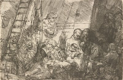 厩舎での割礼、1654年。 作： Rembrandt van Rijn