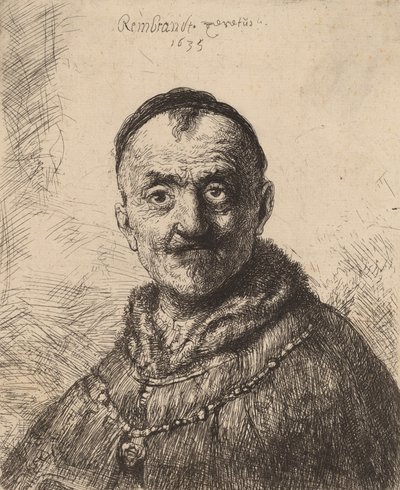 最初のオリエンタル ヘッド、1635 年。 作： Rembrandt van Rijn