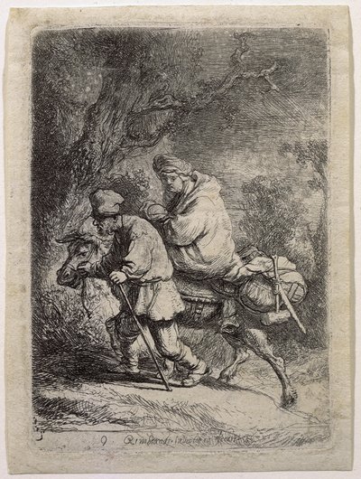 エジプトへの逃避 作： Rembrandt van Rijn