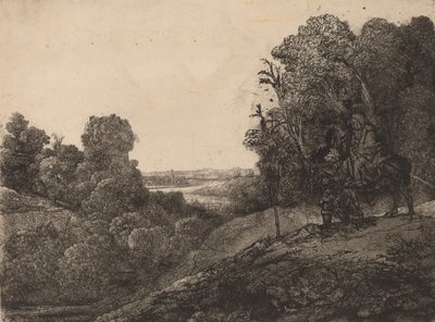 エジプトへの逃避: Seghers から改変、c. 1653年。 作： Rembrandt van Rijn