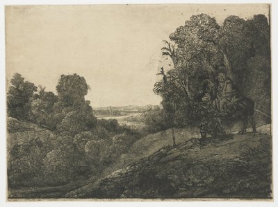エジプトへの逃避、シーガースの皿に エジプトへの逃避：セガーズの変更されたプレート 作： Rembrandt van Rijn